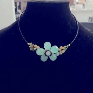 Beautiful green faceted choker.